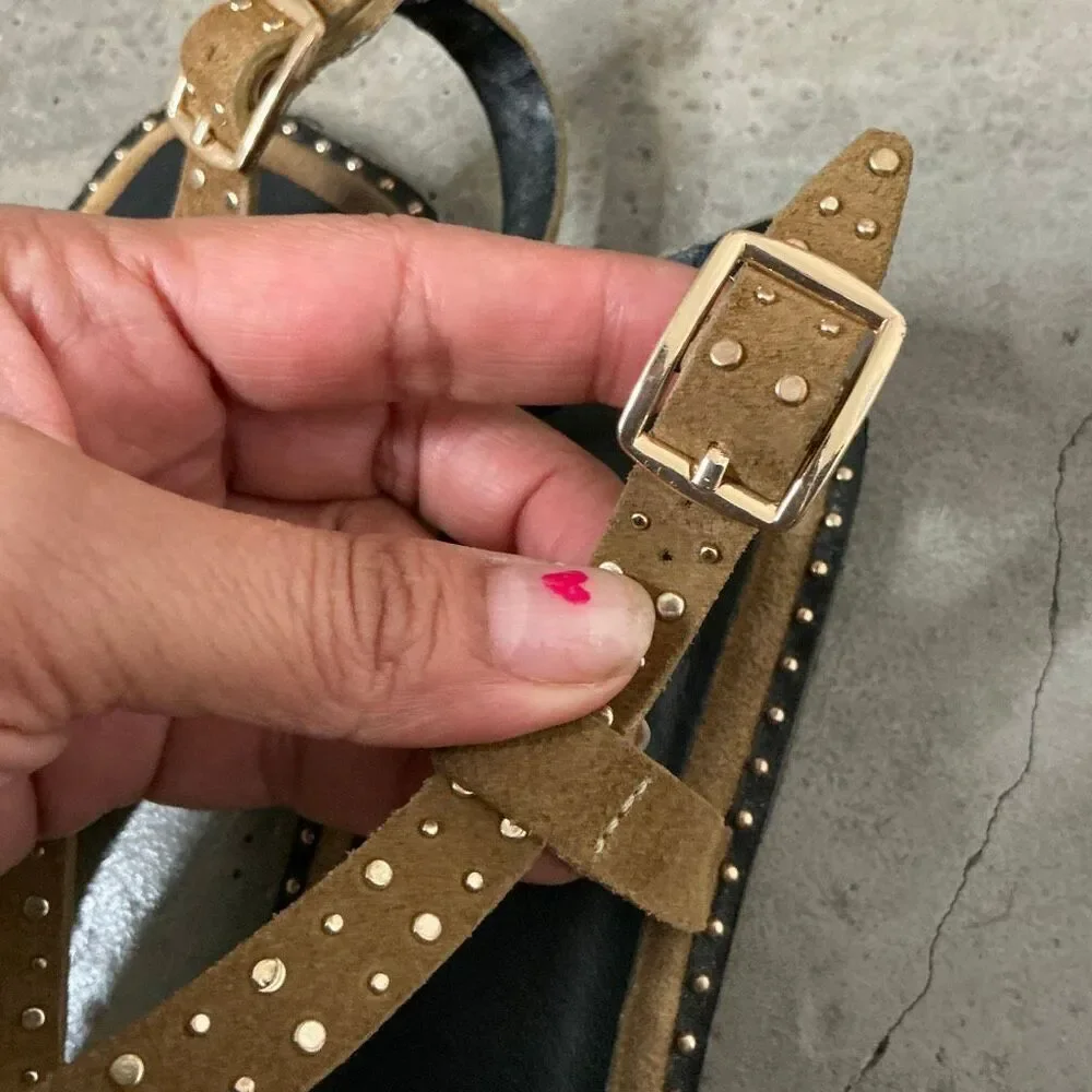 Zara Studded Suede Sandals - Picture 6 of 8